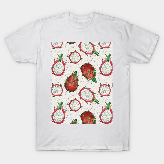 Red dragon fruit on off white Pitaya Fruit T Shirt TeePublic